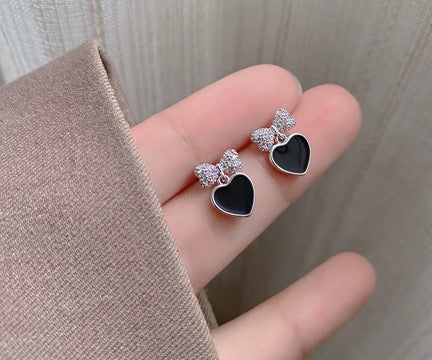 Black Silver Earring