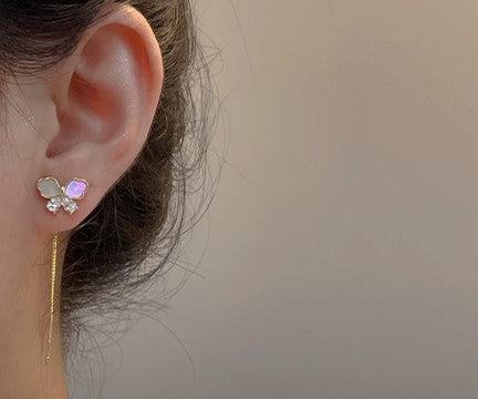 Butterfly Drop Long Earring