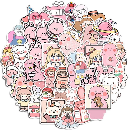 Pink Rabbit Sticker (Random 15 Pieces)
